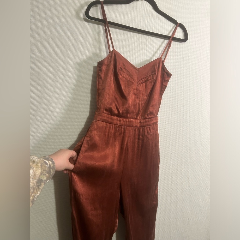 & other stories Burgundy Satin Jumpsuit